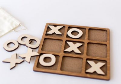 Wooden Tic- Tac- Toe board game
