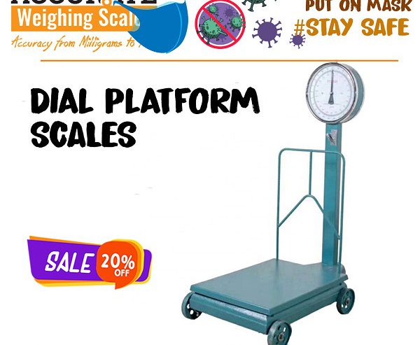 Dial mechanical platform scales with flat plate